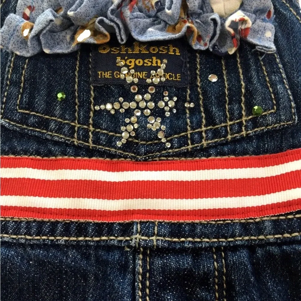 Oshkosh B’gosh Overalls Baby Christmas Holiday 3 Months Embellished Snowman Bell